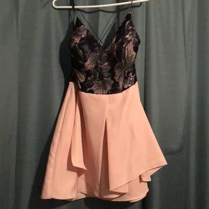 Pink and black dress